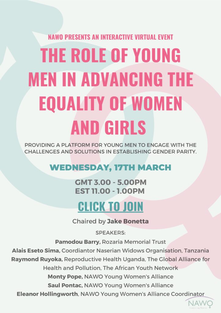 The role of young men in advancing the equality of women and girls