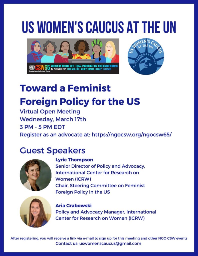Towards a Feminist Foreign Policy for the US