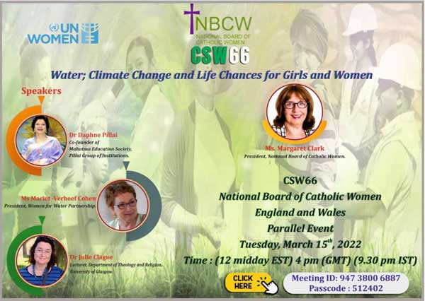 #CSW66 Water, Climate Change and Life Chances for Girls and Women