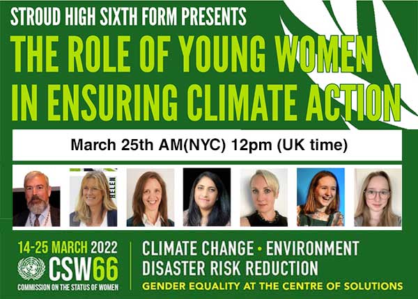 #CSW66 Stroud High Sixth Form presents the role of young women in ensuring climate action