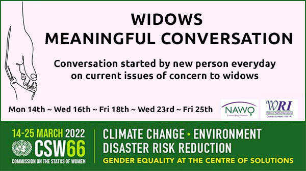 #CSW66 Widows Meaningful Conversations